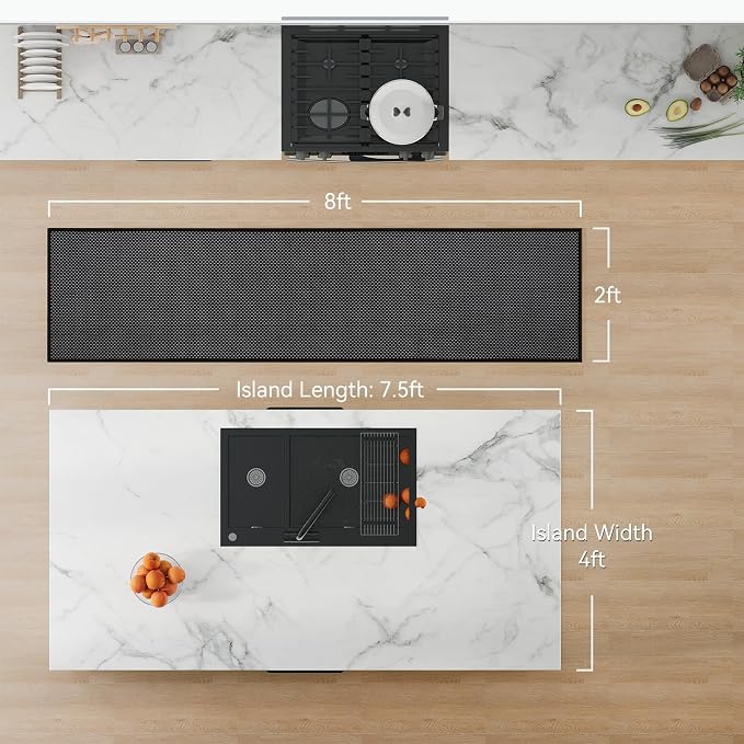 YDKGL 2x8 ft Runners for Hallways Extra Long Woven Washable Kitchen Runner Mat - Image 2