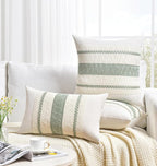 Fancy Homi Set of 1 Sage Green Boho Lumbar Decorative Throw Pillow Covers 14x24 - Image 6