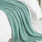 BOURINA Throw Blanket Textured Solid Soft Sofa Throw Couch Cover Knitted - Image 6