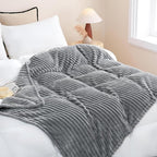 Grey Fleece Throw Blanket 50”×60” - Image 4