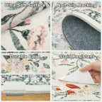 Area Rug Living Room Rugs: Floral 5x7 Washable Rug Vintage Soft Boho Non-Slip - Image 7