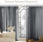 Dark Gray Curtains for Living Room Back Tab Modern Farmhouse Semi Sheer Gray - Image 7