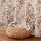 jinchan Lined Linen Blend Curtain Floral Curtains - Image 8
