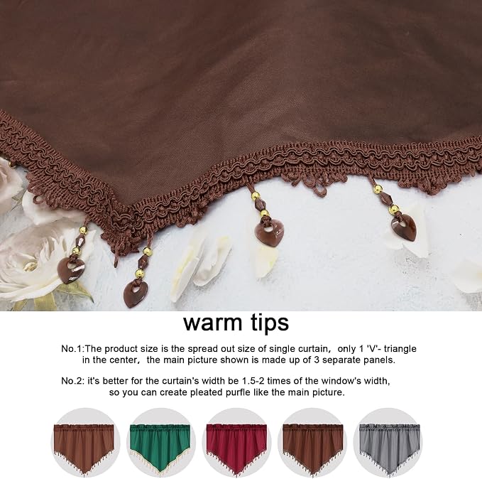 Molaxhome Swag Curtain 51 inch Length Rod Pocket Scalloped Curtain Valance - Image 9