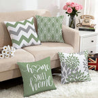 Hexagram Geometric Sage Green Pillow Covers 18x18 Set of 4, Decorative Outdoor - Image 5
