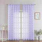 Chyhomenyc Light Purple Sheer Curtains 90 Inch Length 2 Panels Set, Light by Chyhomenyc