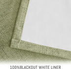 Yakamok Sage Green Linen Curtains 100% Blackout 72 Inches Long, Room Darkening - Image 3