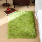 Goolela Lime Green Fluffy Fuzzy Fur Rug by Goolela