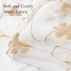HOMEIDEAS Yellow Sheer Curtains 63 Inch Length 2 Panels Yellow and White - Image 6