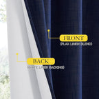NICETOWN Vintage Open Linen Weave Flax Thermal Curtains, 100% Blackout Curtains - Image 5