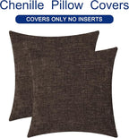 CaliTime Throw Pillow Covers Decorative 22 X 22 Inches Pack of 2 Cozy Chenille - Image 6