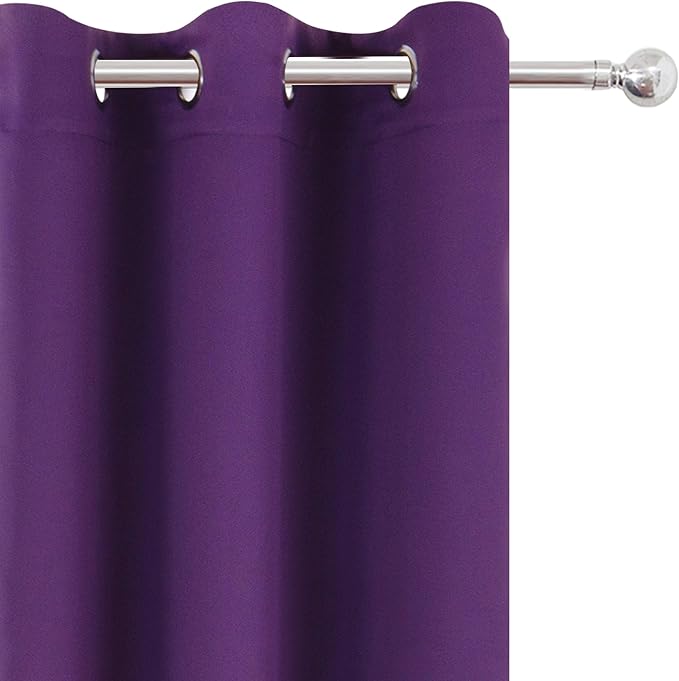 LEMOMO Purple Thermal Blackout Curtains/38 x 84 Inch/Set of 2 Panels Room - Image 7