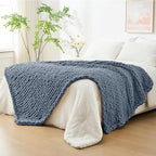Bigacogo Chunky Knit Throw Blanket by Bigacogo