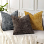 decorUhome Dark Grey Chenille Throw Pillow Covers 12x20 Set of 2 Textured Soft - Image 5