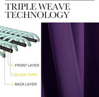 NICETOWN Purple Blackout Curtains 96 inches Long, Niose Reducing and Thermal - Image 4