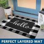 EARTHALL Door Mat 2-Pack Outside Inside Hello Doormat 30"x17.5" Durable Floor - Image 3