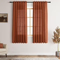 Nanspring Terracotta Linen Curtains 63 Inches Length 2 Panels by Nanspring