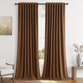 Guken 100% Blackout Linen Curtains 84 Inch Length 2 Panels Set by Guken