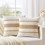 Fancy Homi Set of 1 Boho Neutral Big Decorative Throw Pillow Cover 24x24 Inch - Image 2