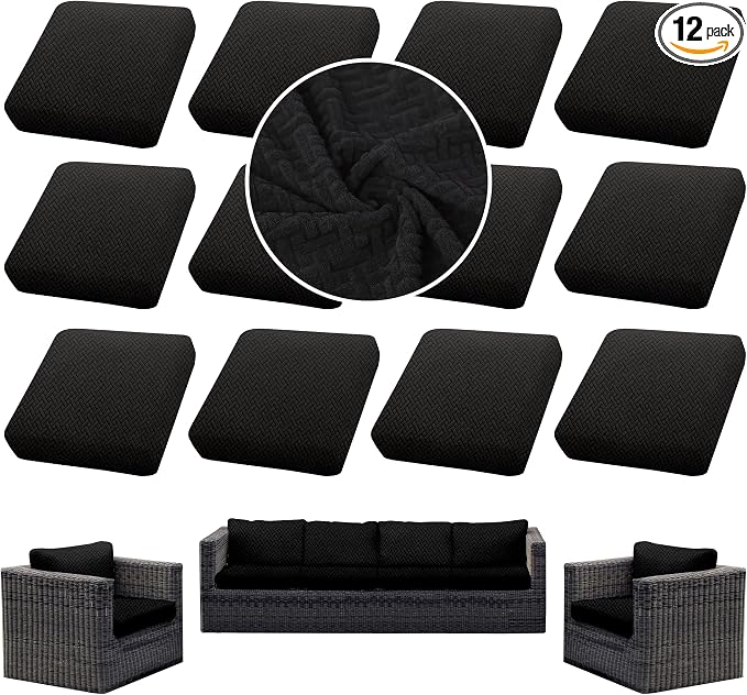 Outdoor Cushion Covers Set, Replacement by SUKAIKEQA