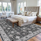 Washable Large 9x12 Area Rug: Indoor Oriental Living Room Carpet - Image 2