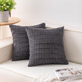 Pack of 2 Corduroy Decorative Throw Pillow Covers 26x26 InchSoft Striped Pillow by Unknown