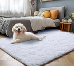 ONASAR White Rugs for Bedroom, 3x5 Fluffy Shaggy Bedside Area Rug, Soft Plush - Image 4
