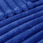 Exclusivo Mezcla Twin Size Flannel Fleece Blanket, Super Soft Striped Jacquard - Image 4