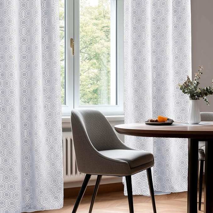 Deconovo White Curtains, Room Darkening Living Room Curtain, Thermal Insulated - Image 6