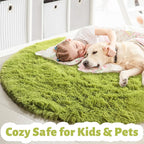 Amdrebio Grass Green Round Area Rug 7Ft - Image 4