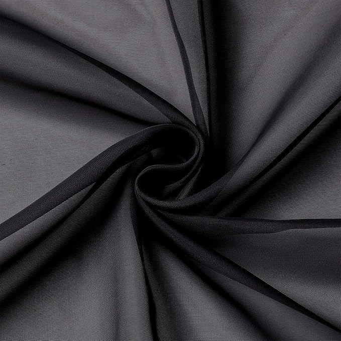Black Sheer Curtains for Bedroom Living Room 96 Inches Long 2 Panels, Modern - Image 9