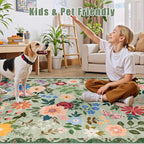 8x10 Area Rugs for Living Room: Floral Washable Rug Vintage Large Soft Boho - Image 7