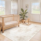 Area Rug 3x5 Washable Rug, Vintage Boho Medallion Entryway Rug Non-Slip Soft - Image 3
