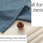 jinchan Linen Valance for Farmhouse Living Room Windows 16 Inch Slubbed Crossed - Image 5