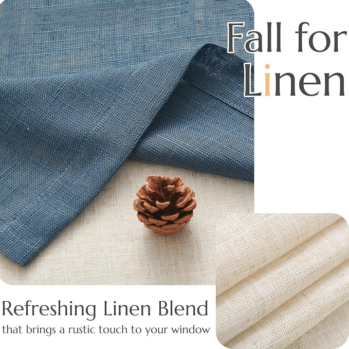 jinchan Linen Valance for Farmhouse Living Room Windows 16 Inch Slubbed Crossed - Image 5