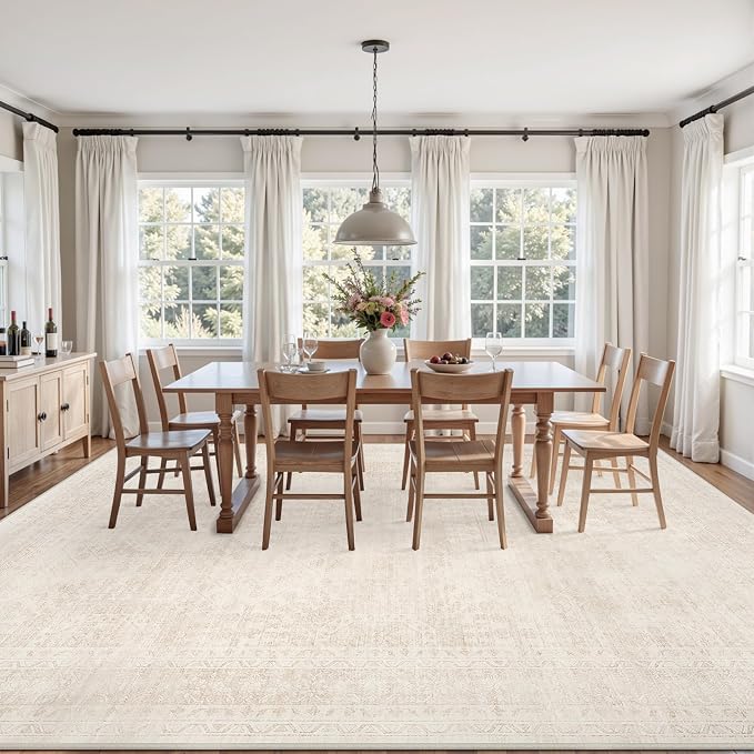 6x9 Area Rugs for Living Room: Vintage Boho Neutral Washable Rug Indoor Soft - Image 9