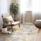 4x5 Washable Entryway Area Rug: Modern Abstract Runner Rugs Indoor Soft Non - Image 3