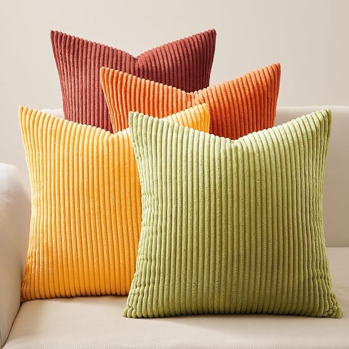 Topfinel Fall Burnt Orange Decorative Throw Pillows Covers 24x24 Inch Set of 4 by Topfinel