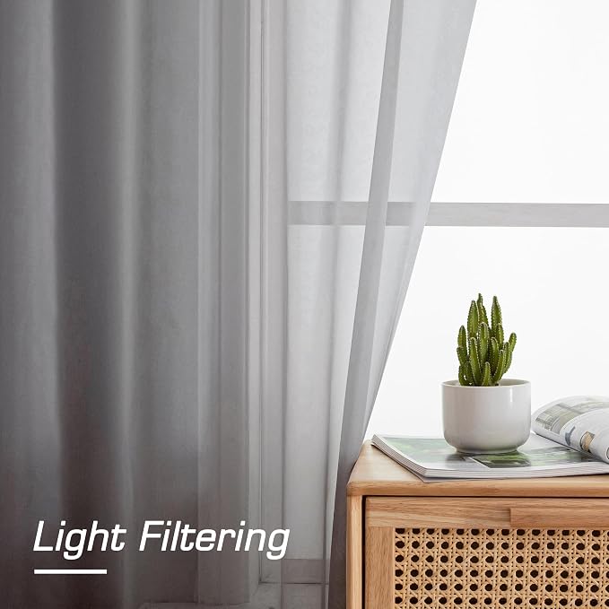 Aiyufeng Sheer Voile Window Treatment Rod Pocket Curtain Panels - Image 5