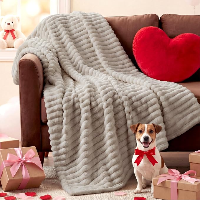 Bedsure GentleSoft Beige Throw Blanket - Image 2