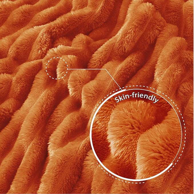 Exclusivo Mezcla King Size Flannel Fleece Blanket, Super Soft Striped Jacquard - Image 5