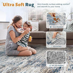 XLUEZ 2x8 Runner Rug for Hallway, Washable Modern Abstract Runner Rugs Neutral - Image 7