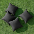 MIULEE Pack of 4 Decorative Outdoor Throw Pillow Covers Linen Waterproof Pillow - Image 4