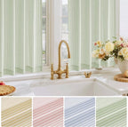 RYB HOME Linen Kitchen Striped Curtains - Image 6