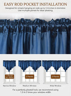 Molaxhome Swag Curtain 51 inch Length Rod Pocket Scalloped Curtain Valance - Image 7