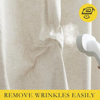 NICETOWN Natural Linen 100% Blackout Curtains 120 inches Length 2 Panels Set - Image 8
