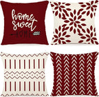 YCOLL Christmas Pillow Covers 16x16 Set of 4, Modern Sofa Throw Pillow Cover by PillowCoversExpert