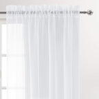 DWCN Sheer White Curtains 90 inches Long, Elegant Transparent Voile Sheer - Image 2