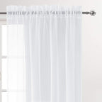 DWCN Living Room Sheer Curtains 95 inch Length 2 Panels Set, Casual Voile Sheer - Image 2