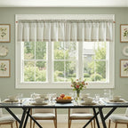 jinchan Valance Curtain Linen Textured Striped Window Curtain - Image 4
